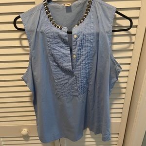 J. Crew Jewel Collar Tuxedo Shell Blouse
